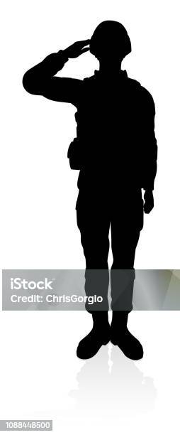 Soldier Silhouette Stock Illustration - Download Image Now - Army Soldier, Armed Forces, In Silhouette