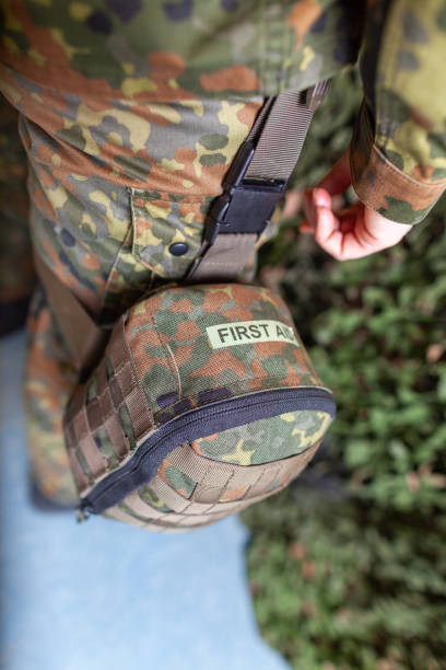 istock Military first aid bag on a german soldier 1088467300