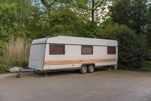istock Caravan parked in the woods 1088471472