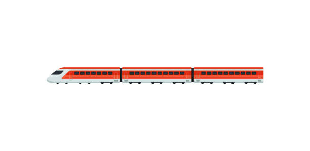 ilustraciones, imágenes clip art, dibujos animados e iconos de stock de tren expreso de pasajeros del aeropuerto. tren eléctrico. transporte público. elemento plano vector banner móvil de aplicación o promoción de - tren eléctrico