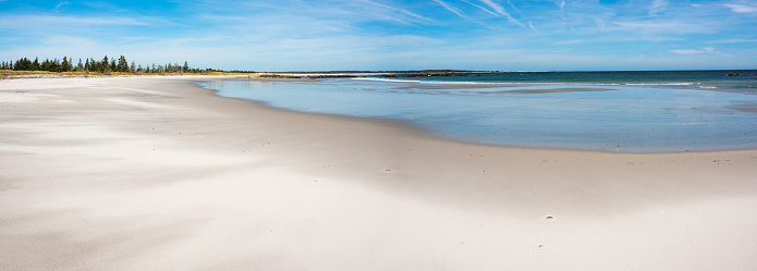 A beautiful sandy beach of Lake Cathie, NSW, Australia