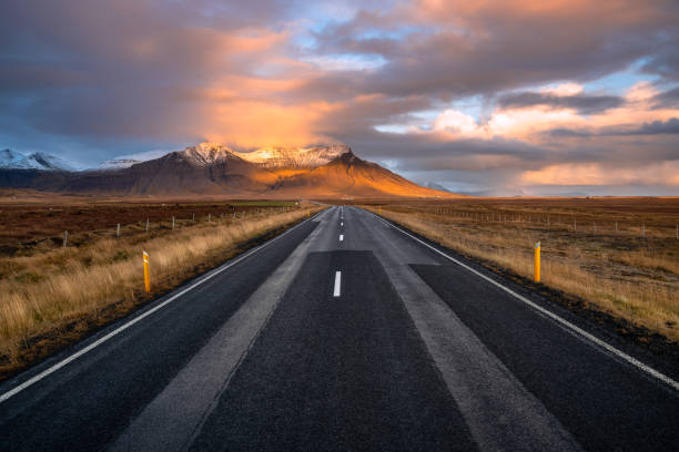 istock Scenic Road in Iceland under Dramatic Sky at Sunset 1088481462