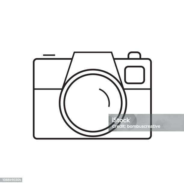 Camera Line Icon Stock Illustration - Download Image Now - Camera - Photographic Equipment, Movie Camera, Line Art