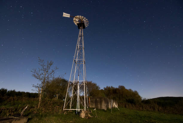 Night landscape, under the light of the stars