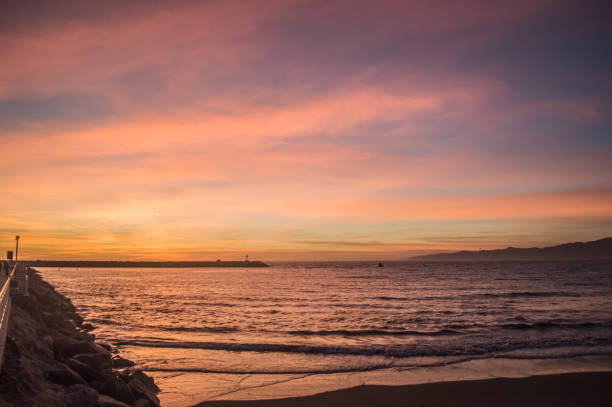 View from Marina del Rey Jetty at Sunset