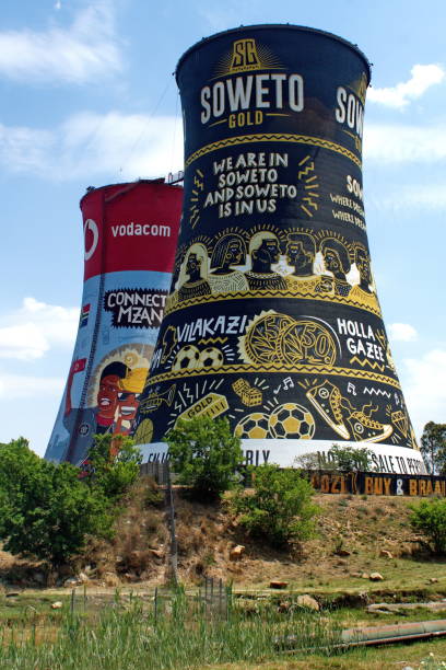 Soweto Towers Soweto Towers, the painted towers of a decommissioned power station, turned into a recreational complex, in Soweto, outside Johannesburg, South Africa soweto stock pictures, royalty-free photos & images