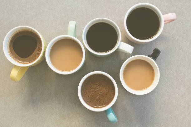 istock Many cups of coffee on gray background 1088551600