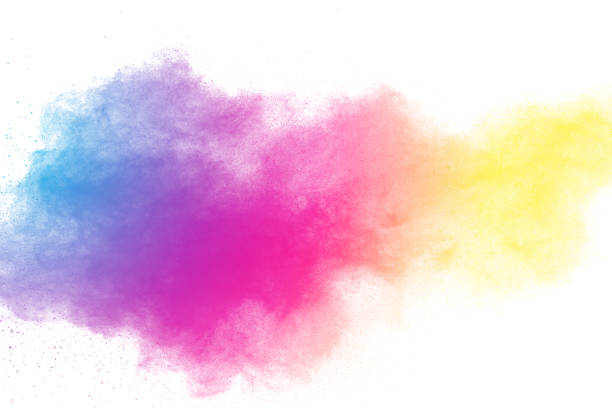 istock Abstract multicolored powder explosion on white background.  Freeze motion of color dust  particles splash. Painted Holi 1088578014