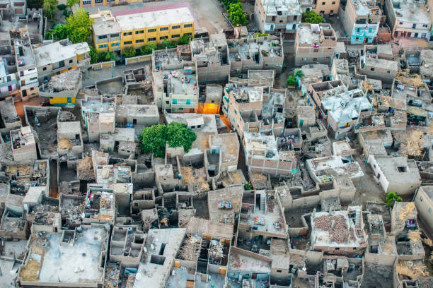 istock Nature and houses through the balloon 1088638924