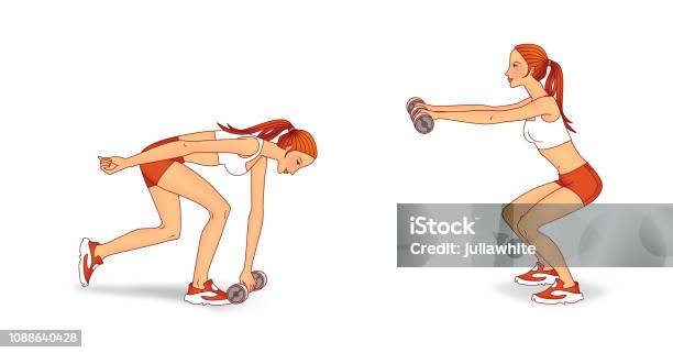 Fitness Workout Exercises For Beauty And Health Stock Illustration - Download Image Now - Dishonesty, Arm, Arms Raised