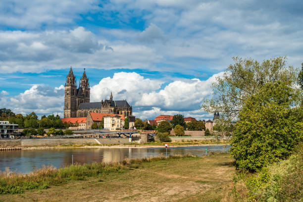 istock View over the river Elbe to Magdeburg, Germany 1088642006