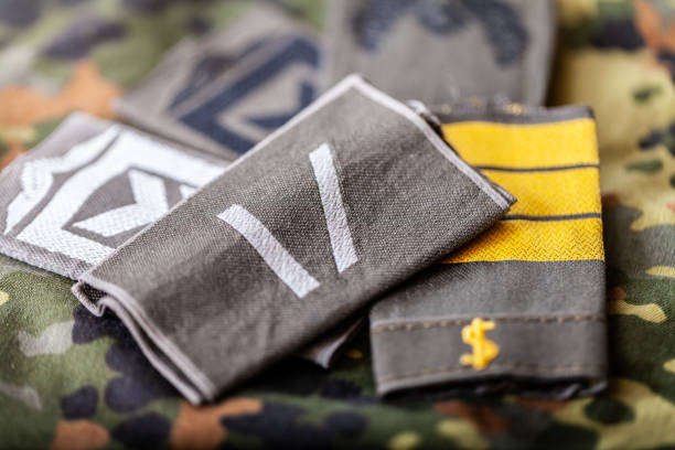 istock german shoulder ranks on a camouflage background 1088649818