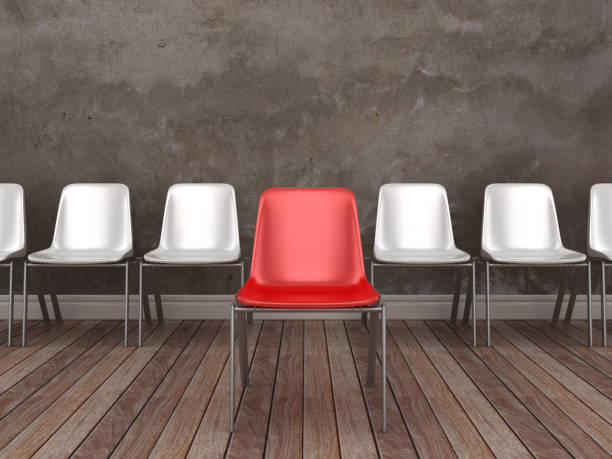 istock Chairs Row on Wood Floor - 3D Rendering 1088651270