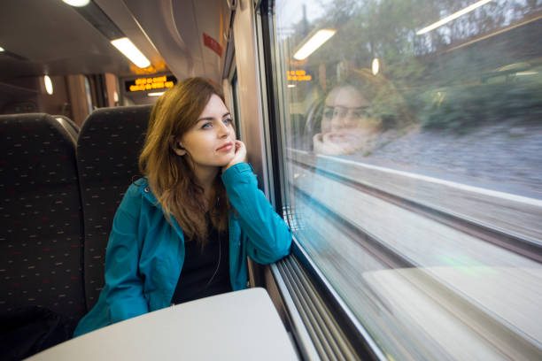 istock Young woman in a train 1088655842