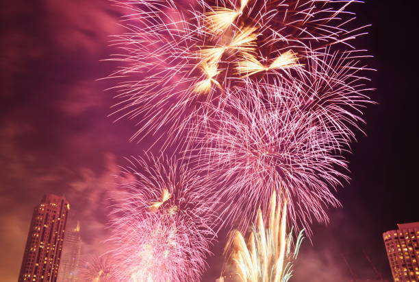 istock new year celebration fireworks on river in Thailand 1088657524
