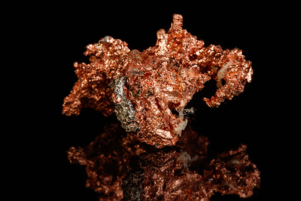 istock Macro mineral stone Copper on black background 1088657672