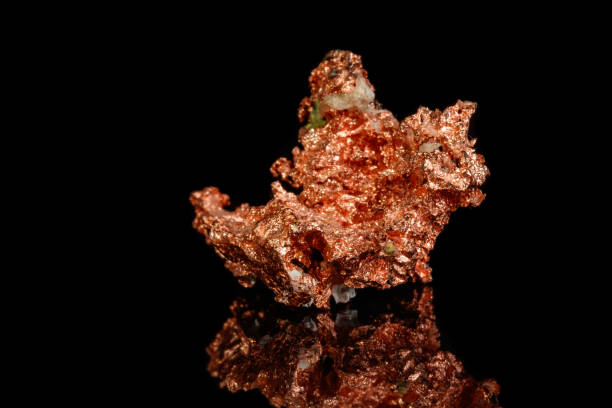istock Macro mineral stone Copper on black background 1088657750