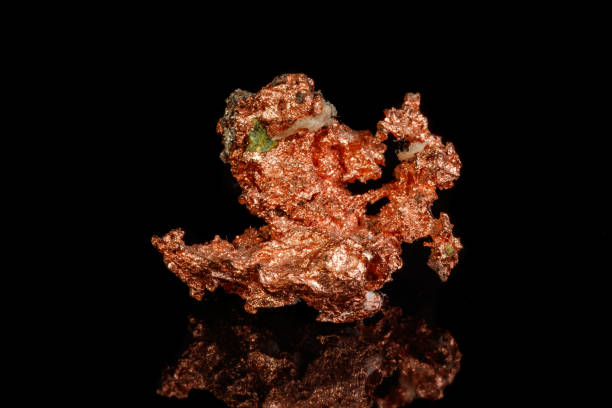 istock Macro mineral stone Copper on black background 1088658190