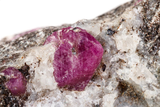 istock Macro of a mineral Ruby stone on a white background 1088659870
