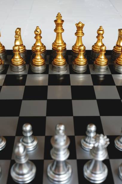 istock Chess board game, business competitive concept, strong financial capital advantage situation against enemy, winner and loser 1088661704