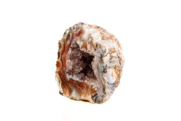 istock Macro mineral stone agate kidney gerbera on white background 1088674000