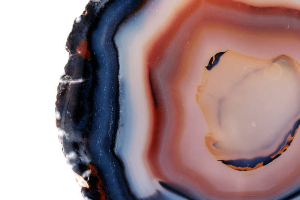 istock Macro mineral stone Yellow, brown Agate breed a white background 1088674008