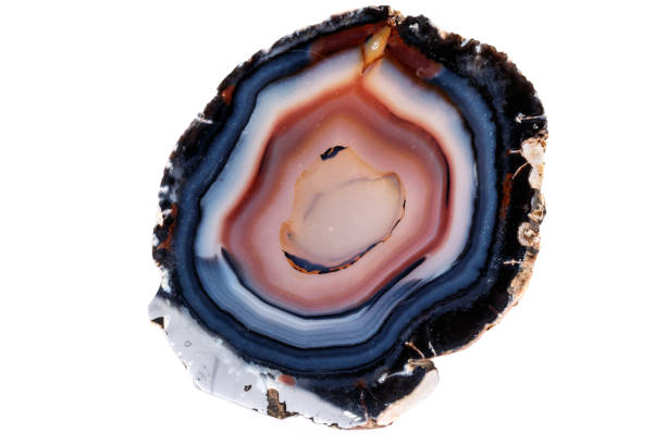 istock Macro mineral stone Yellow, brown Agate breed a white background 1088674034