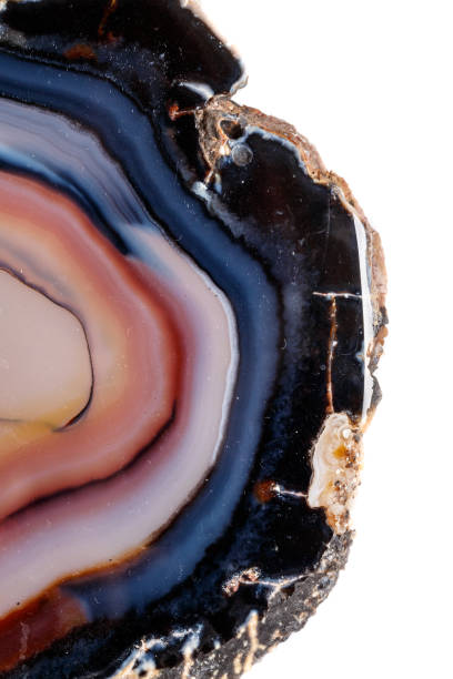 istock Macro mineral stone Yellow, brown Agate breed a white background 1088676302
