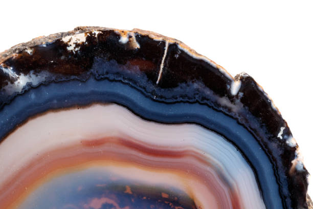 istock Macro mineral stone Yellow, brown Agate breed a white background 1088676570