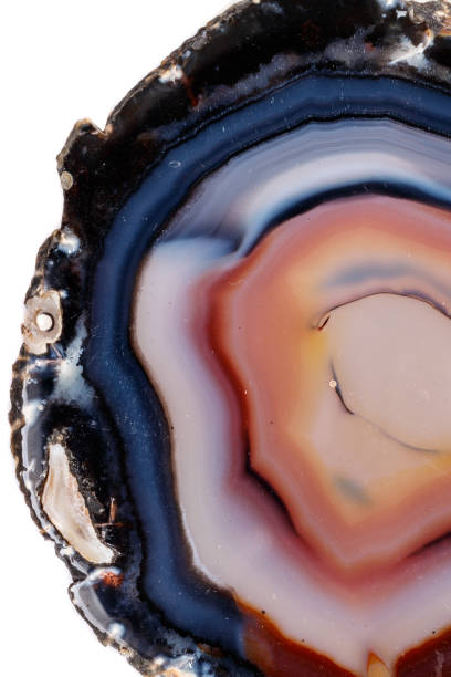 istock Macro mineral stone Yellow, brown Agate breed a white background 1088678624