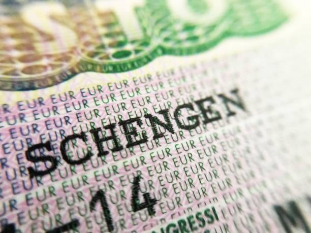 schengen visa close up photography schengen visa close up photography schengen agreement stock pictures, royalty-free photos & images