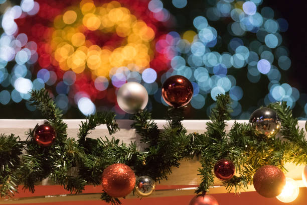 Beautiful Christmas decorations and street lights
