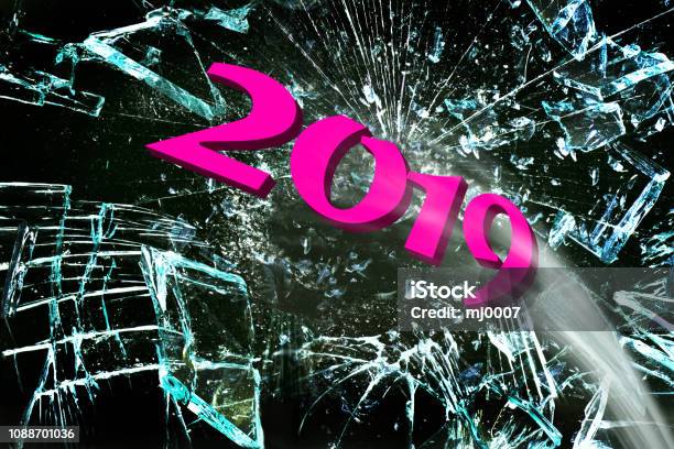 New Year 2019 Stock Photo - Download Image Now - 2019, Breaking, Broken