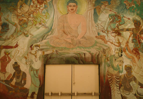 Buddha fresco Temples of Varanasi fresco photos stock pictures, royalty-free photos & images