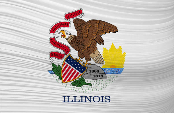 istock Waving flag of ILLINOIS in United States. 1088708778