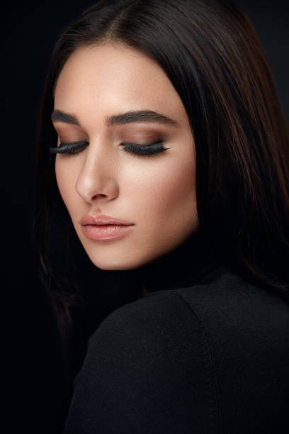 istock Eyelashes Makeup. Woman Beauty Face With Black Lashes Extensions 1088712554