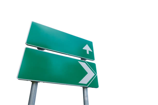istock Blank direction sign in green color isolated on white background with clipping path 1088724148