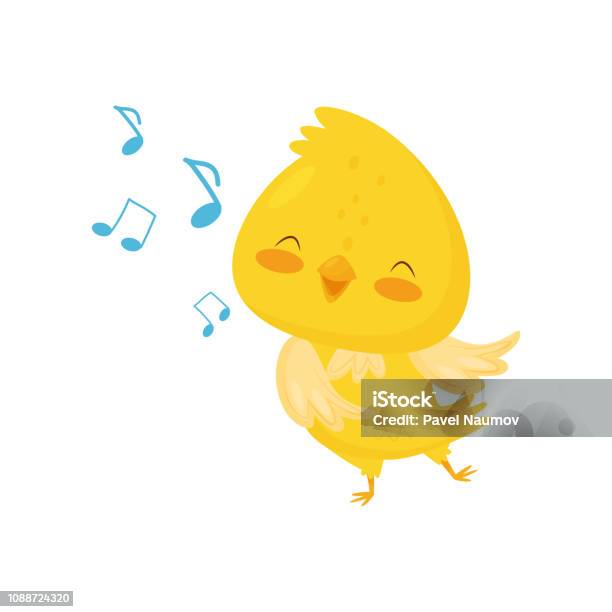 Cute Yellow Chicken Singing Funny Bird Cartoon Character Vector  Illustration On A White Background Stock Illustration - Download Image Now  - iStock