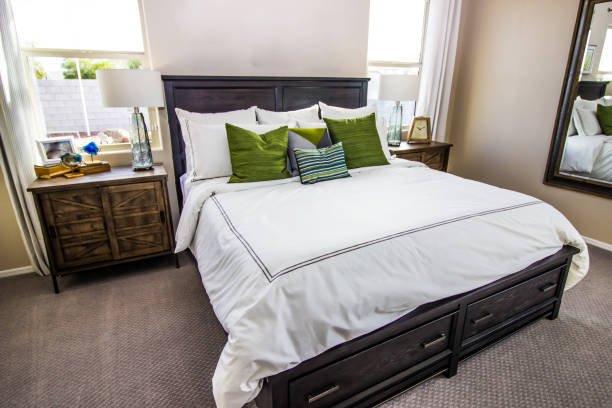 istock Master Bedroom With Large Bed, Lamps And Night Stands 1088727156