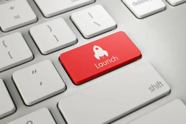 launch Icon Concept on the Red Keyboard Button