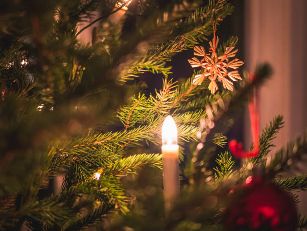 svensk jul träd dekoration närbild. - swedish christmas bildbanksfoton och bilder