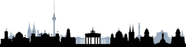 ilustraciones, imágenes clip art, dibujos animados e iconos de stock de berlín (todos los edificios son independientes y completas) - panoramic international landmark national landmark famous place