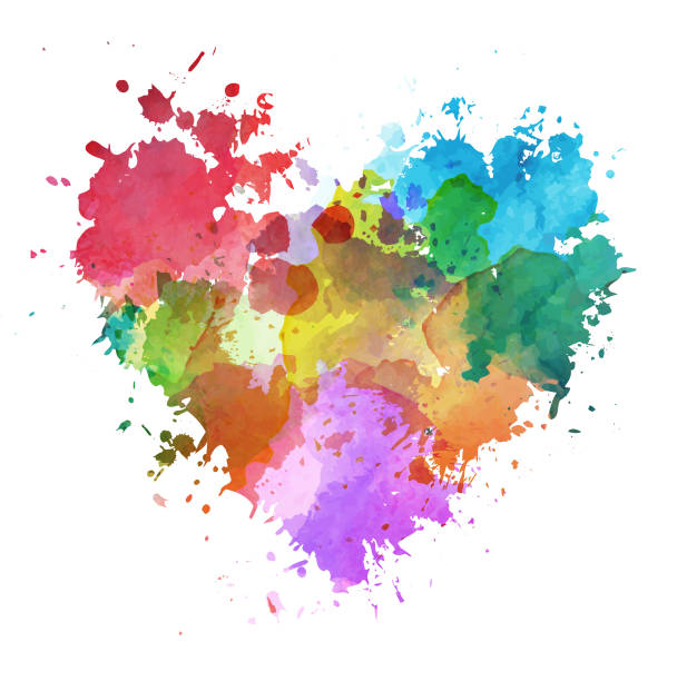 Grungy watercolor heart Grungy watercolor heart watercolor heart stock illustrations