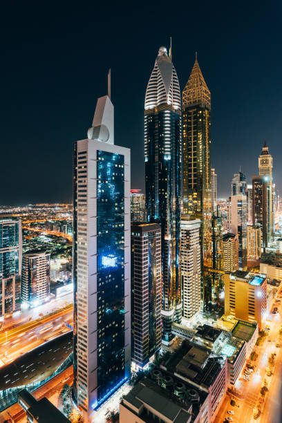 istock Skyscrapers in Dubai at night 1088743980