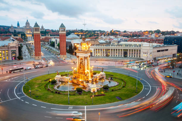 istock Aerial overview on Plaza Espanya 1088747536