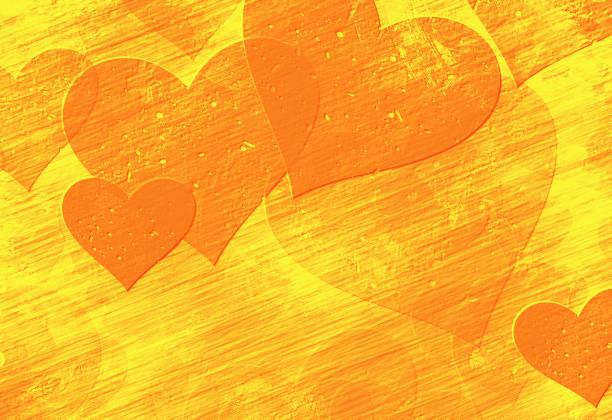 many golden hearts background stock photo