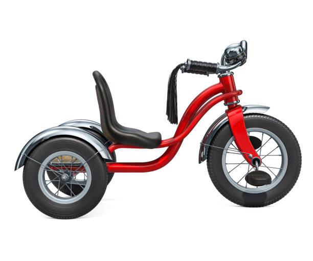 istock Children's tricycle, side view. 3D rendering isolated on white background 1088755458