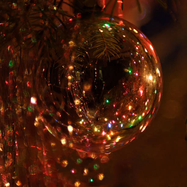 Reflections on a Christmas Ornament stock photo
