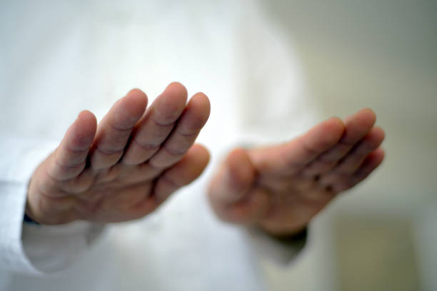 Reiki healing therapist hand detail