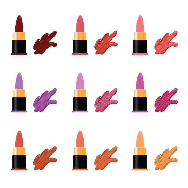 Vector illustration of Lipstick Set